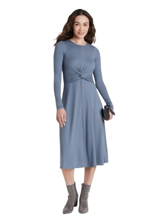 a new day Dresses & Skirts - a new day - NWT - Periwinkle Blue Long Sleeve Twist-Waist Midi Dress